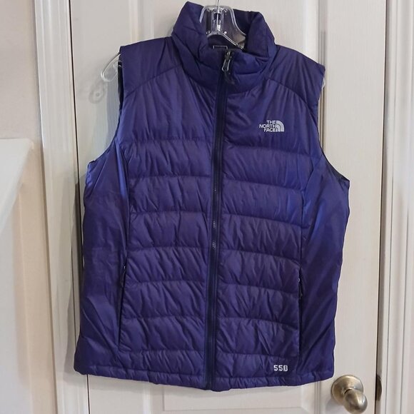 The North Face 550 Goose Down Purple Puffer Vest Women's Size Large - Picture 1 of 5
